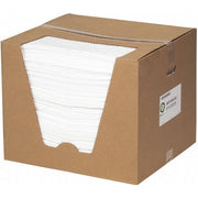 Absorbent Pad, 15 in W x 19 in L, Absorbs 26.3 gal. per Pkg, Oil, White, Dispenser Box, 100 Pack