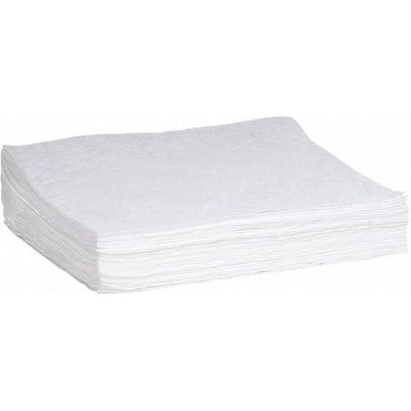 Sorbent Pad, 16 gal, 15 in x 19 in, Oil, White, 50 PK