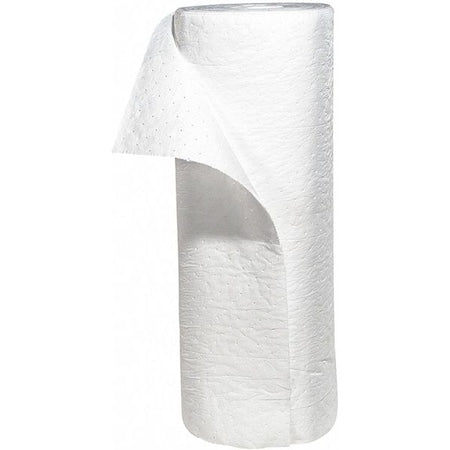 Sorbent Roll, 54 gal, 30 in x 150 ft, Oil, White, Polypropylene