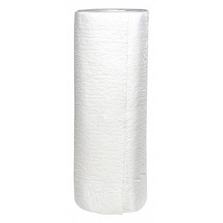 Sorbent Roll, 44 gal, 30 in x 150 ft, Oil, White, Polypropylene