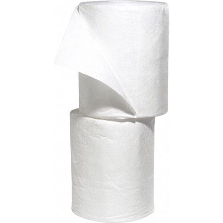 Sorbent Roll, 63 gal, 15 in x 150 ft, Oil, White, 2 PK