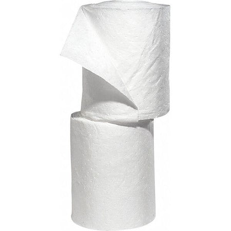 Sorbent Roll, 55 gal, 15 in x 150 ft, Oil, White, Polypropylene