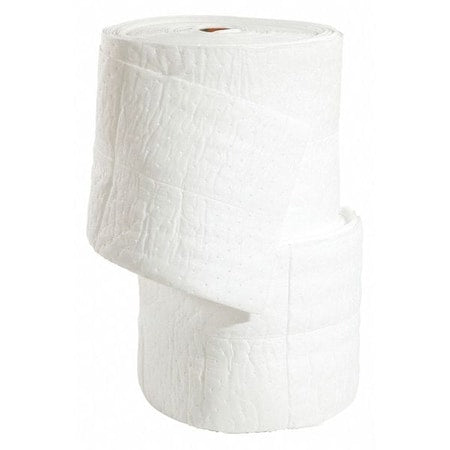 Sorbent Roll, 54 gal, 15 in x 150 ft, Oil, White, Polypropylene