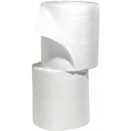Sorbent Roll, 44 gal, 15 in x 150 ft, Oil, White, Polypropylene
