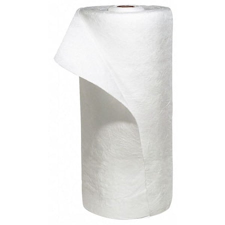 Sorbent Roll, 63 gal, 30 in x 150 ft, Oil, White, Polypropylene