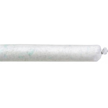 Sorbent Sock, 25 gal, 3 in x 12 ft, Oil, White, 10 PK