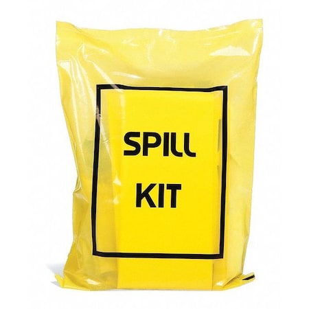 Spill Kit, 9 gal Volume Absorbed per Kit, Not Applicable Capacity, Bag, Yellow, 16