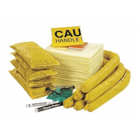 Spill Kit Refill, 28 gal Volume Absorbed per Kit, Not Applicable Capacity, Box, Yellow, 28