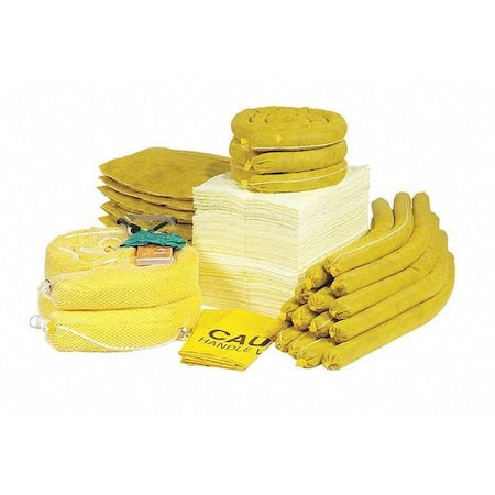 Spill Kit Refill, 86 gal Volume Absorbed per Kit, Box, Yellow, 144