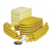 Spill Kit Refill, 80 gal Volume Absorbed per Kit, 95 gal Capacity, Box, Yellow, 196