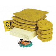 Spill Kit Refill, 23 gal Volume Absorbed per Kit, 30 gal Capacity, Box, Yellow, 52