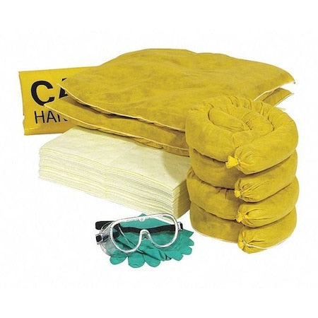 Spill Kit Refill, 17 gal Volume Absorbed per Kit, 20 gal Capacity, Box, Yellow, 47