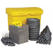 Spill Kit, 103 gal Volume Absorbed per Kit, 110 gal Capacity, Cart, Yellow, 330