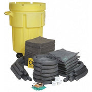 Spill Kit, 87 gal Volume Absorbed per Kit, 95 gal Capacity, Drum, Yellow, 196