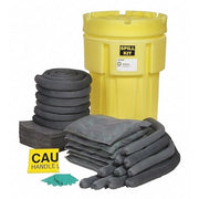 Spill Kit, 50 gal Volume Absorbed per Kit, 65 gal Capacity, Drum, Yellow, 77
