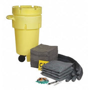 Spill Kit, 46 gal Volume Absorbed per Kit, 50 gal Capacity, Drum, Yellow, 162