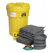 Spill Kit, 26 Gallon Volume Absorbed per Kit, 30 Gallon Container Capacity, Yellow, 52 Components