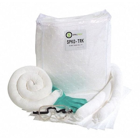 Spill Kit, 8 gal Volume Absorbed per Kit, Bag, White, 29
