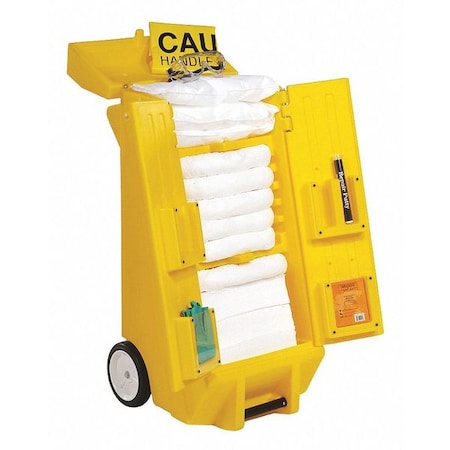 Spill Kit, 28 gal Volume Absorbed per Kit, Not Applicable Capacity, Cart, Yellow, 28