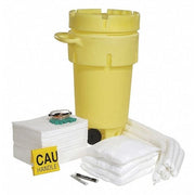 Spill Kit, 43 gal Volume Absorbed per Kit, 50 gal Capacity, Drum, Yellow, 162