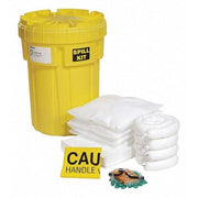 Spill Kit, 23 gal Volume Absorbed per Kit, 30 gal Capacity, Drum, Yellow, 52