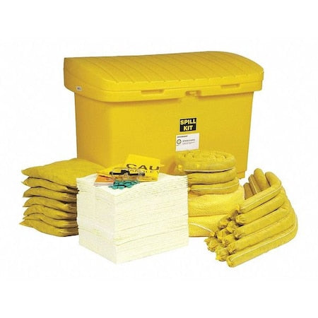 Spill Kit, 86 gal Volume Absorbed per Kit, Cart, Yellow, 144