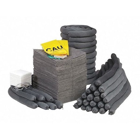 Spill Kit Refill, 103 gal Volume Absorbed per Kit, 95 gal Capacity, Box, Clear, 131