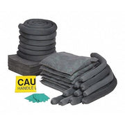 Spill Kit Refill, 50 gal Volume Absorbed per Kit, 65 gal Capacity, Box, Clear, 77