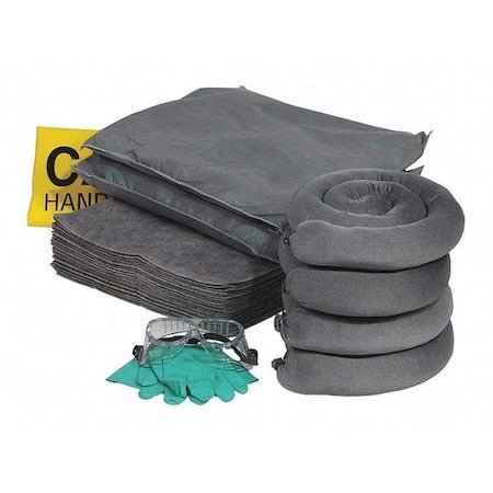 Spill Kit Refill, 17 gal Volume Absorbed per Kit, 20 gal Capacity, Box, Clear, 47