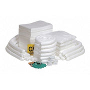 Spill Kit Refill, 80 gal Volume Absorbed per Kit, 95 gal Capacity, Box, Yellow, 196