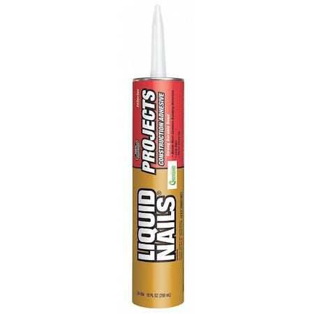 Construction Adhesive, Projects Series, Clear, 10 oz, Cartridge
