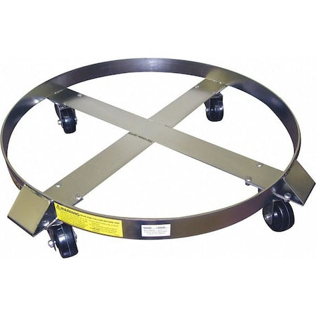 Drum Dolly, 30 gal, 24 in L, Silver