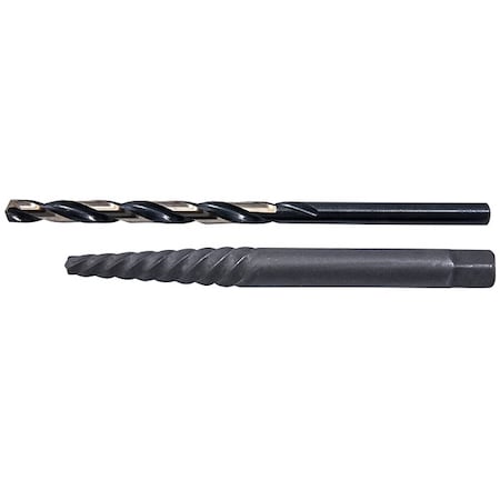 2PC HD HSS Black & Gold Jobber Drill 7/64 and Screw Extractor No 2 Set Cle-Line 1864
