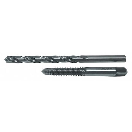 2PC Jobber Drill and Spiral Point Plug Tap Set Cle-Line 1860 Bright HSS LET-F & 5/16-18