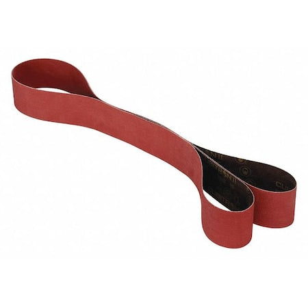 Sanding Belt, 2 in W, 72 in L, Coated, Ceramic, 120 Grit, Not Applicable, 784F, Maroon