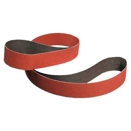 Sanding Belt, 6 in W, 132 in L, Coated, Ceramic, 36 Grit, Extra Coarse, 984F, Orange