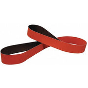 Sanding Belt, 3 in W, 24 in L, Closed Coat, Ceramic Aluminum Oxide, 80 Grit, Orange
