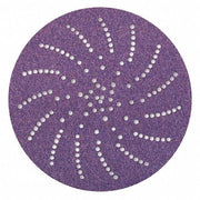 Hook-and-Loop Sanding Disc, 6" Dia, Multi-Hole, Precision Shaped Ceramic, 220+ Grit, Open Coat Type
