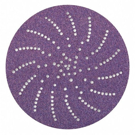 Hook-and-Loop Sanding Disc, 5" Dia, Multi-Hole, Precision Shaped Ceramic, 120+ Grit, Open Coat Type
