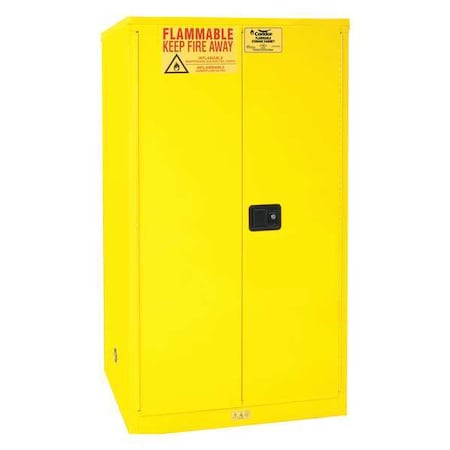 Hazardous Material Storage Cabinet, 60 gal, 2 Shelves, Steel, 34 in W x 66 1/2 in H x 34 in D