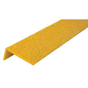 Anti-Slip Stair Nosing Fiberglass Reinforced Plastic Medium Grit Size, Yellow, 32 in W x