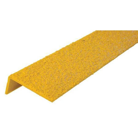 Anti-Slip Stair Nosing Fiberglass Reinforced Plastic Medium Grit Size, Yellow, 32 in W x
