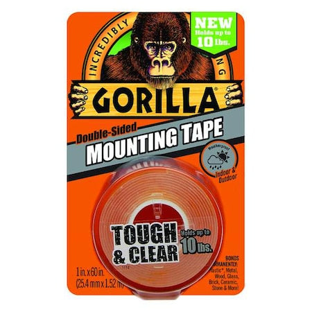 Double-Sided Foam Tape, 1 in W, 1 11/16 yd L, 1/32 in, Acrylic Foam, Double-Sided
