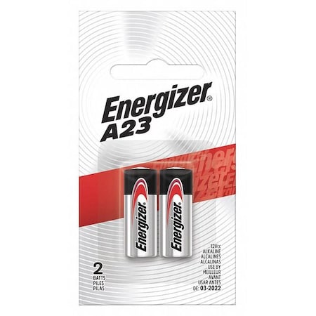 Alkaline Battery, A23 12V DC 2 PK