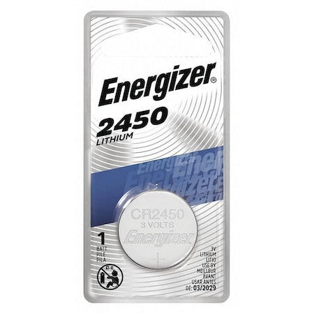 Coin Cell Battery, 2450, Lithium, 3 Volts
