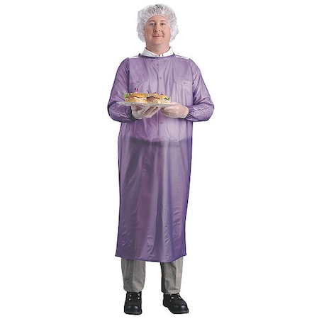 Apron, Vinyl, Sewn, 8 mil, 54 in, Blue, 2XL