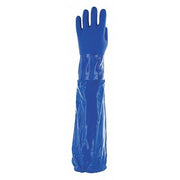 Solvex 58-430 Chemical Resistant Gloves, PVC, 24 in L, 79 mil, Blue, 7, 1 PR