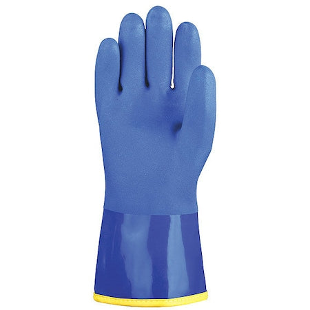 Solvex 23-202 Chemical Resistant Gloves, PVC, 12 in L, 79 mil, Blue, 10, 1 PR