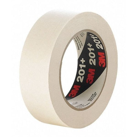 Masking Tape, 72 mm W x 55 m L, 4.4 mil Thick, Tan, Rubber Adhesive, 12 PK