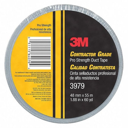 Duct Tape, Gray, 60 yd L, 1-7/8 in W